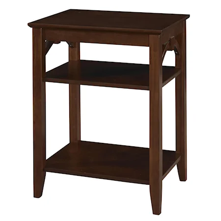 Rectangular Side Table with 2 Shelves